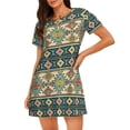 thumbnail image 1 of Disketp Traditional Tribal Aztec1 para Camisón Corto de Manga Corta para Mujeres, Camisón Cómodo con Escote Redondo, Bonito y Confortable, 1 of 6