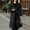 Black, variant on Women High Funnel Collar Asymmetric Button Wool Blend Long Coat Loose Warm Winter Outerwear Jacket White L