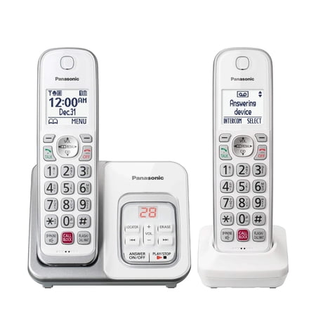 Panasonic Cordless Phone with Answering Machine, Advanced Call Block, Bilingual Caller ID and High-Contrast Display, Expandable System