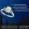 thumbnail image 2 of Gem Stone King 925 Sterling Silver Simulated White Opal and Green Peridot Engagement Ring for Women | 1.60 Cttw | Oval Cabochon 9X7MM | Gemstone October Birthstone | Size 8, 2 of 6