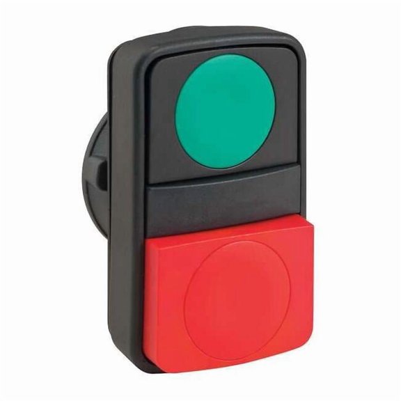 Schneider Electric Non-Illum Push Button,No Lgend,Green/Red ZB5AL7340