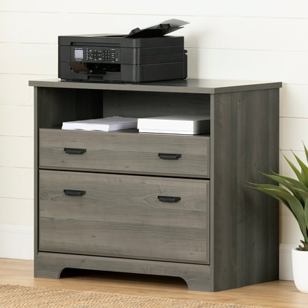 UPC: 0066311082708 | South Shore Versa 2-Drawer File Cabinet 8½ x11  or 8½ x14 paper size  Gray Maple