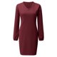 thumbnail image 5 of Vestido de verano para mujer, playa, mujer, manga larga, cuello en V, cintura informal, vestido de camiseta. Fridja NMB3722, 5 of 5