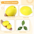 thumbnail image 3 of 48 limones amarillos artificiales con hojas, 2 tamaños de limones amarillos falsos, limones de espuma dura de imitación, decoración de limón para centro de mesa de fiesta con temática de verano, acces, 3 of 5