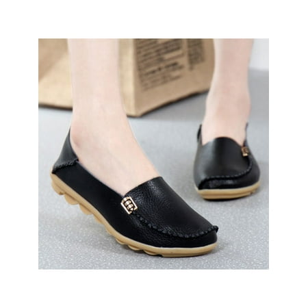

Zodanni Women Comfortable Leather Loafers Slip on Soft Driving Shoes Casual Flat Shoes