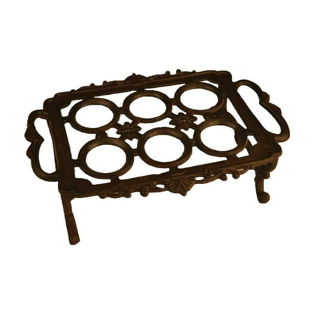 CoudarTitie Cast Iron Egg Holder Rack Desktop Egg Storage Countertop Rustic for 6 Eggs Decor
