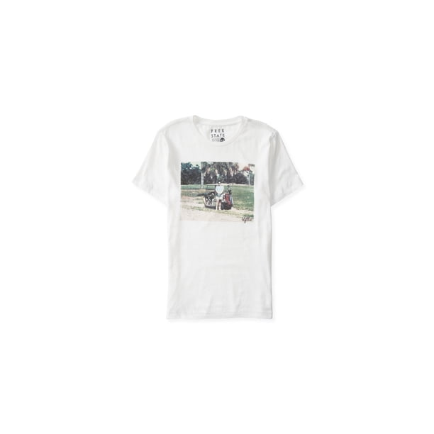Aeropostale Idyllic Golf Camiseta gráfica para hombre, blanca, mediana