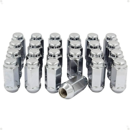 Wheel Accessories Parts Set of 24 Chrome 14x2.0 Lug Nuts Closed End Bulge Acorn 2.00" Long for Trucks 7/8 Hex, M14x2.0 Thread Wheel Lug Nut (Chrome, 24 PC) Fits select: 2004-2014 FORD F150