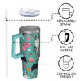 thumbnail image 4 of OBREWU Australian Shepherd Dog and Flower Tumbler with Handle and Lid,Australian Shepherd Dog and Flower 40oz Double Wall Vacuum Insulated Tumbler,Cups Gift for Women and Men, 4 of 7