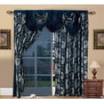 thumbnail image 3 of Juego de 2 paneles Curtain GLORY RUGS Jacquard de lujo para ventanas, color azul marino, 3 of 5
