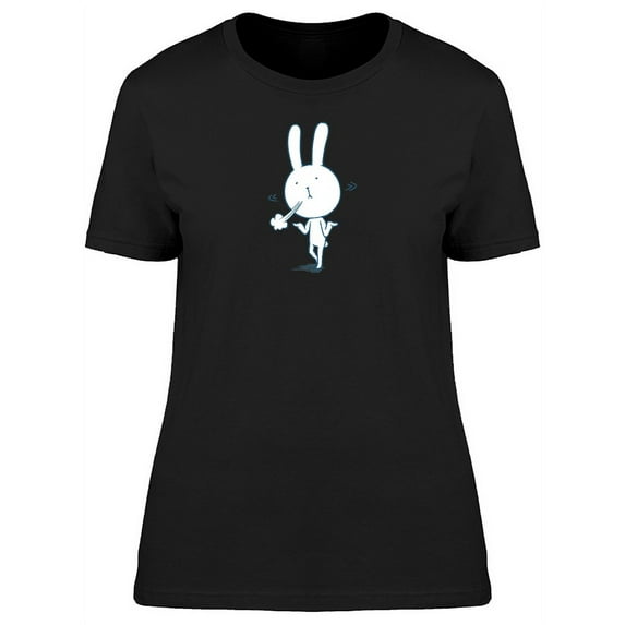 Cute Rabbit Ok Pose Cartoon T-Shirt Women -Image by Shutterstock, Female Large