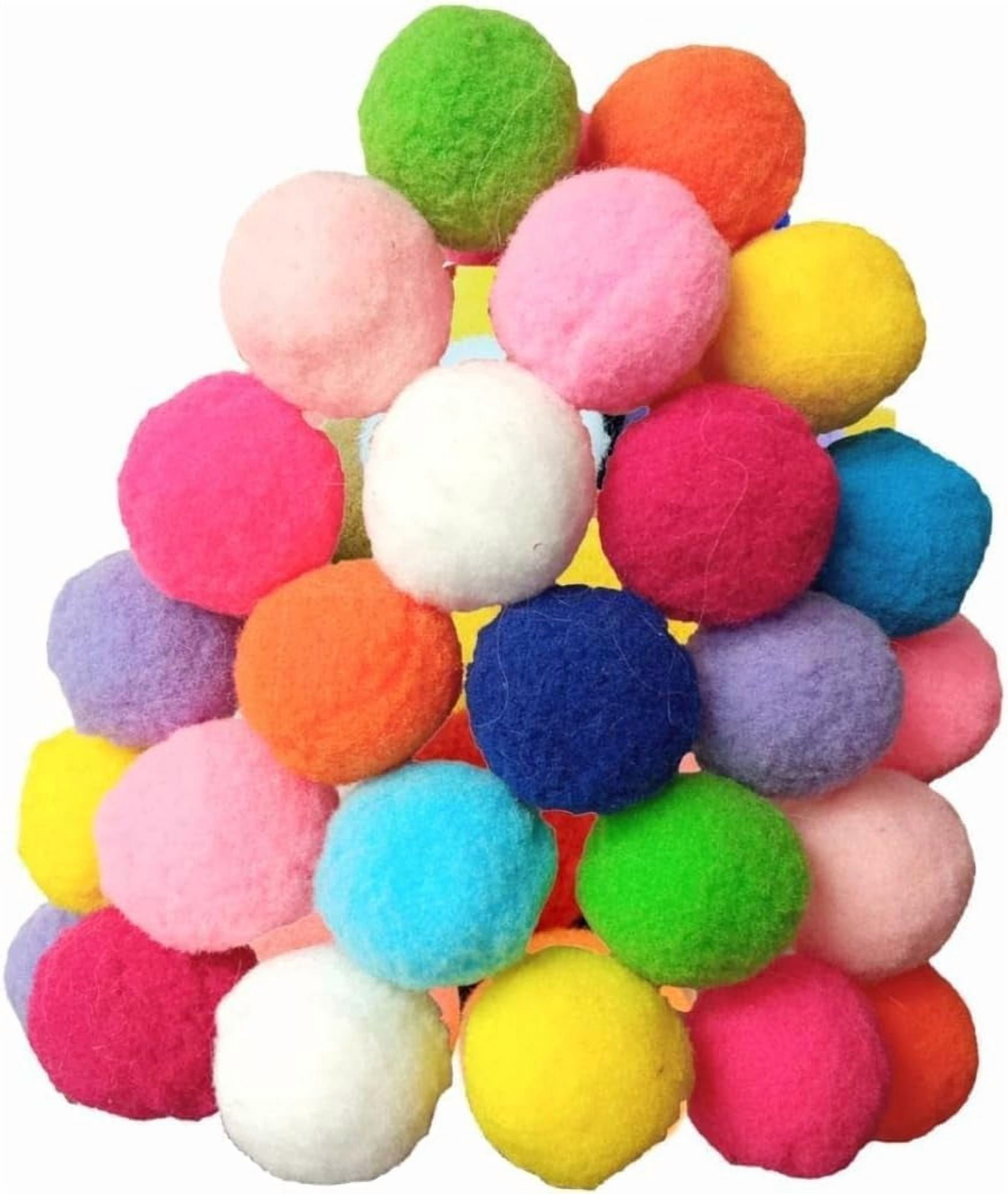 30 Pcs Soft Pom Pom Balls for Kittens with Cat Ball Launcher Toy, Interactive Plush Toy for Kitten Training and Play - Pet Products for Cats (3.0 CM with Bloster)
