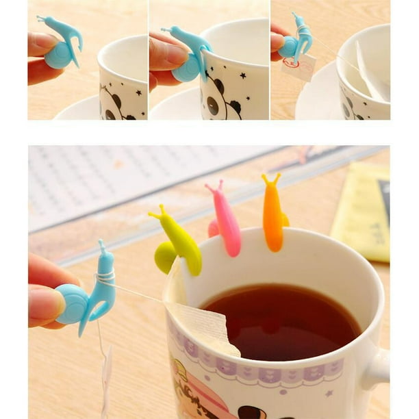 Porte-sachet de thé en silicone en forme d'escargot mignon tasse  accessoires de cuisine de ménage 