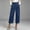 Navy, variant on BUIGTTKLOP Capri Jeans for Women High Waisted Denim Capris Wrap Front Dressy Casual Wide Leg Summer Cropped Trousers