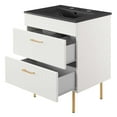 thumbnail image 5 of Sink Vanity Cabinet, Black White, Ceramic, Wood, Modern Contemporary, Hotel Bedroom Bathroom Master Suite Guest, 5 of 9