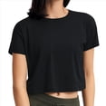 thumbnail image 2 of Camiseta Deportiva de Corta para Mujer, Holgada, Corta, Informal, para Gimnasio Negro XL, 2 of 7
