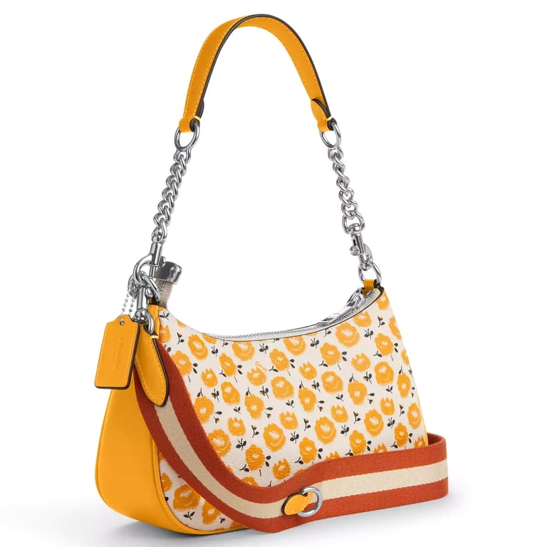 Coach Women's Teri Small Shoulder Bag with Floral Print (Chalk