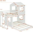 thumbnail image 3 of JERFIT Twin Over Full Bunk Bed with Playhouse Loft, Farmhouse Style Solid Wood Structure, Guardrails & Ladder, White Finish, 3 of 10