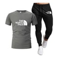 thumbnail image 5 of Men‘s 100% cotton short sleeve suit  two piece set  T-shirt and trousers  men‘s clothing  summer fashion, 5 of 7
