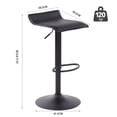 thumbnail image 4 of Set de 2 Bancos para Barra HOMEMAKE FURNITURE Todo Negro Altura Ajustable Giratorio 360, 4 of 6