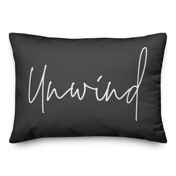 Creative Products Unwind Script Charcoal 14x20 Indoor / Outdoor Pillow