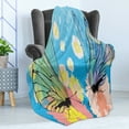 thumbnail image 4 of Angel Wings Soft Flannel Fleece Blanket, Butterfly Collects Things from the Flower Hippie Daisy Garden of Blooms Pattern, Cozy Plush for Indoor and Outdoor Use, 70" x 90", Multicolor, by Ambesonne, 4 of 5