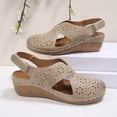thumbnail image 5 of Hurxie Women Comfortable Flat Sandals: Dressy Summer Sandal - Closed Toe Fisherman Sandals Beige 43, 5 of 7