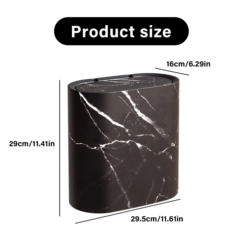 WINDLAND Space Saving Garbage Bin Bathroom Waste Container Leakproof Lid Small Trash Can