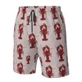 thumbnail image 4 of Balery Red Lobster With Claws Traje de Baño Estilo Hawaiano para Hombre, Shorts de Secado Rápido con Bolsillos-3X-Large, 4 of 6