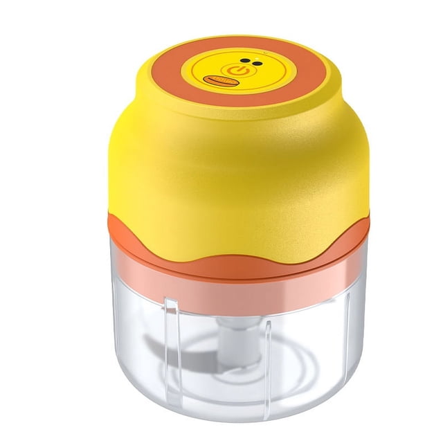 Máquina de ajo eléctrica desmontable conveniente mini máquina de ajo para cocina de tipo alto amarillo (tres cuchillos de 250 ml)