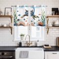 thumbnail image 2 of 2 Panels Kitchen Tier Curtains 39 Inch Length, Cat Summer Beach Grommets Window Treatment Curtain, Nautical Ocean Coastal Turtle Coral Thermal Curtains Drapes for Living Room/Bathroom, 2 of 9
