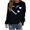 Black, variant on Hoodless Sweatshirts for Women Casual Valentine's Day Printed Long Sleeved Round Neck T Shirt