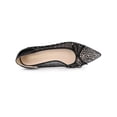 thumbnail image 4 of BLISSFUL STEP Women's Pointed Rhinestone Mesh Ballerina Flats Black White (Size 6), 4 of 6