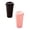 Black + Pink, variant on 1 Pc 475ml Reusable Coffee Cups with Lids Plastic Tumblers Travel Mug Iced Coffee Cup for Adults and Kid Women Hot and Cold Drinks, Microwaveable, 5.91 Inch, Black