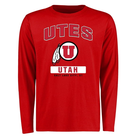 Men's Red Utah Utes Campus Icon Long Sleeve T-Shirt