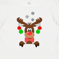 thumbnail image 4 of Inktastic Cute Christmas Reindeer with Red Nose, Ornaments and Bow Tie Boys or Girls Baby T-Shirt, 4 of 5