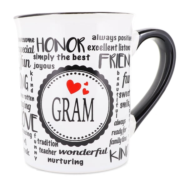 Cottage Creek Gram 16 oz. Ceramic Coffee Mug, White