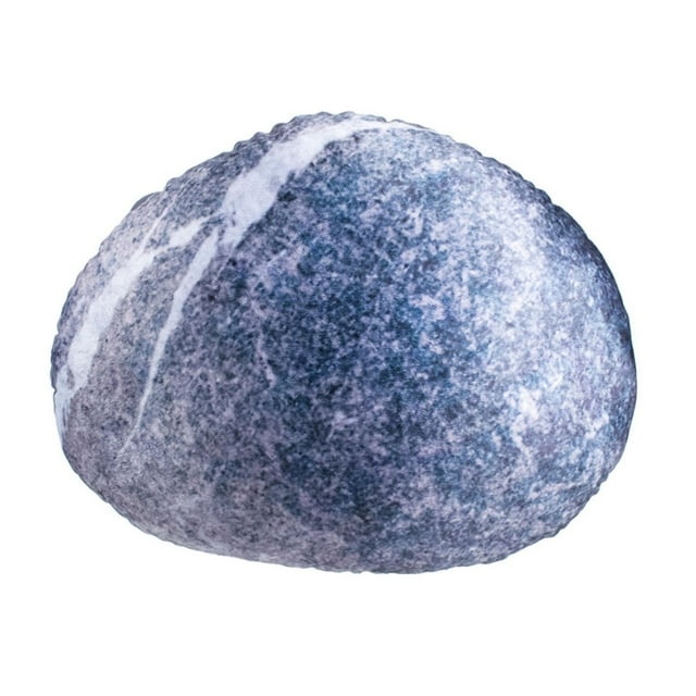 Truu Design Decorative Natural Stone Pebble Shaped Microplush Pillow, Grey, 16 x 20 inches