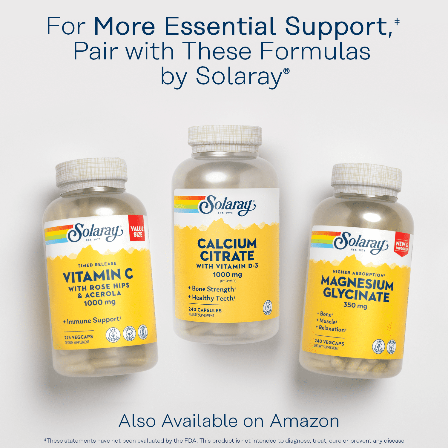 Solaray Calcium Citrate w/ Vitamin D3 1000mg, Healthy Bones & Teeth, Heart, Muscle & Nerve Support, 60 Serv, 240 VegCaps