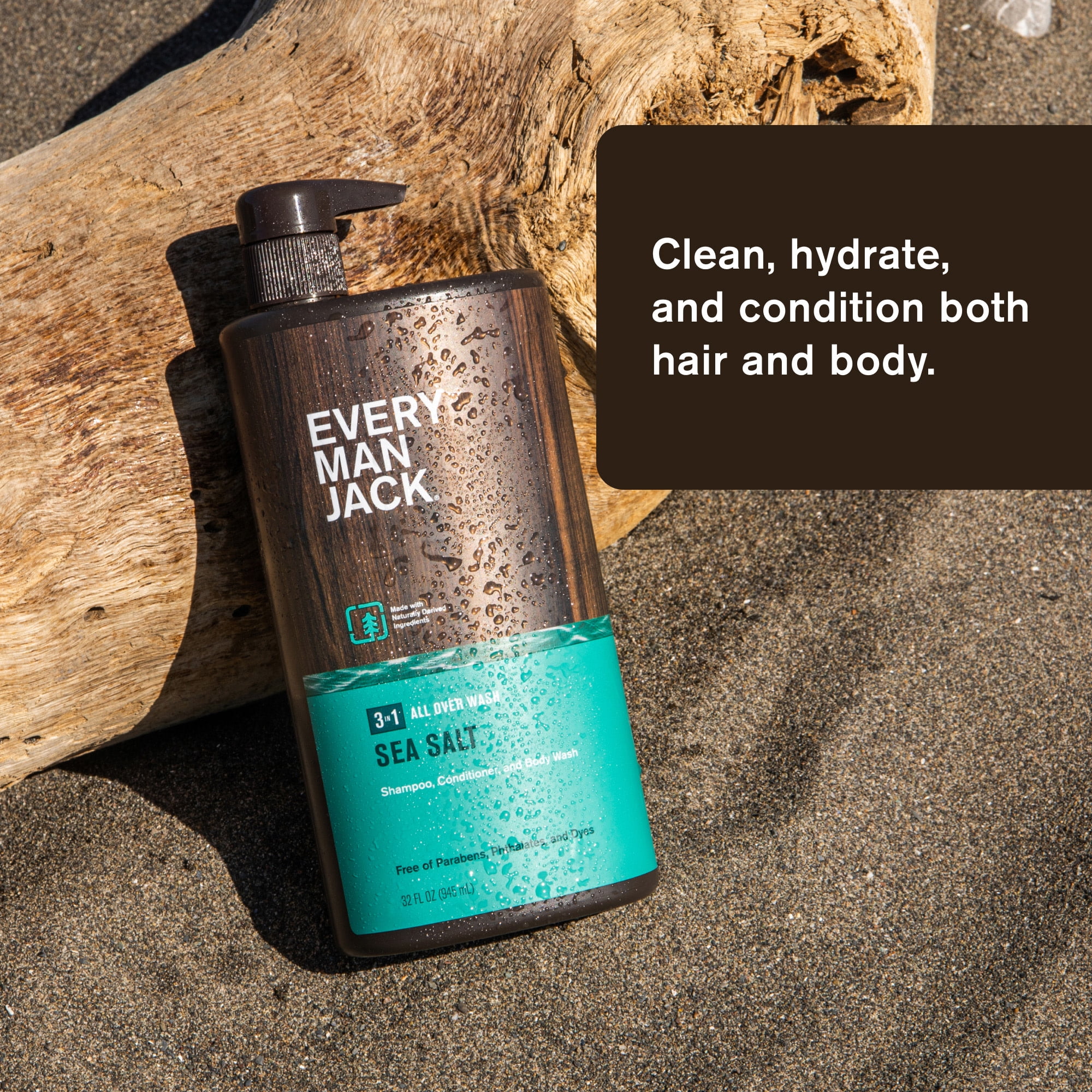 Every Man Jack Sea Salt Hydrating Mens 3-in-1 All Over Wash - 32oz