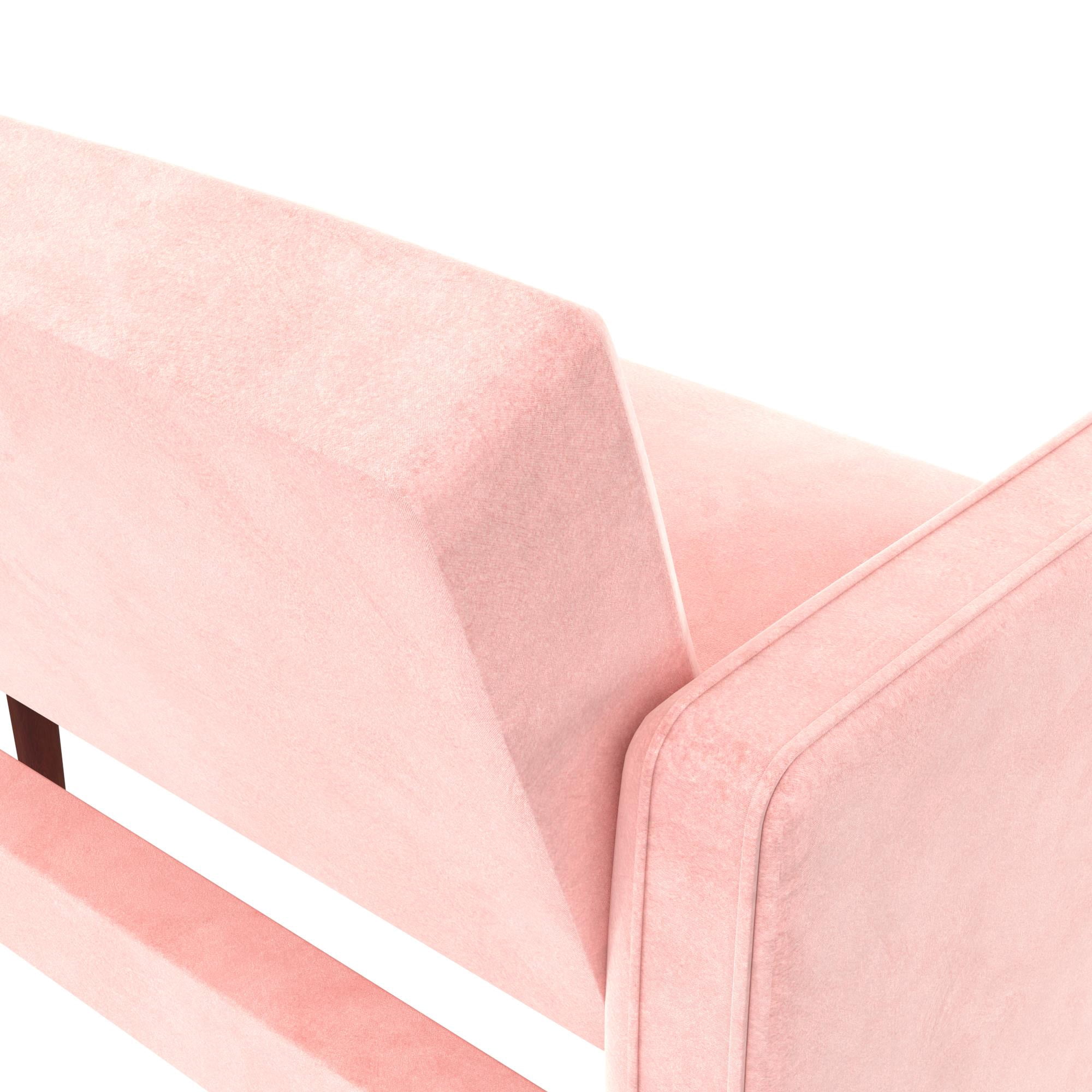 DHP Pin Tufted Transitional Futon, Pink Velvet