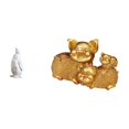 thumbnail image 1 of Estatua coleccionable de pingüino y cerdo, escultura decorativa de resina, adorno para mesa, dormitorio, oficina, estantería, entrada de mesa, 1 of 8