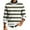 Green, variant on Wutalume Men's Round Neck Ribbed Knit Pullover, Long Sleeve Striped Print Sweater, Comfortable Stretch Top for Casual Layering and Everyday Wear,Blue L