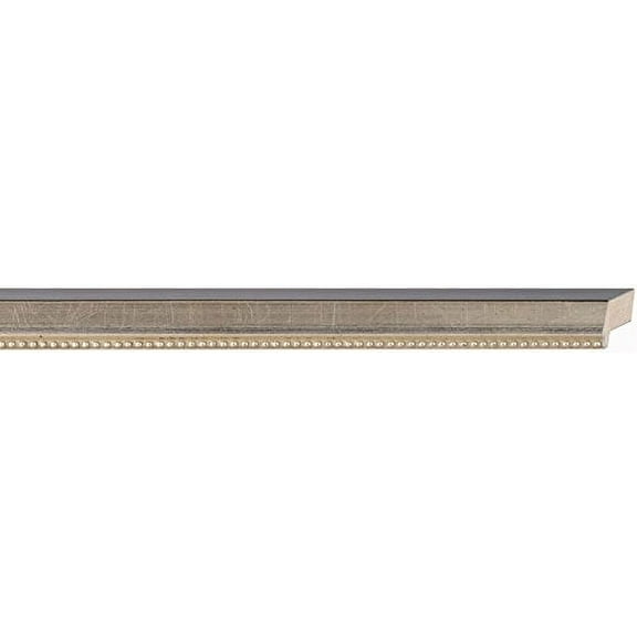 Picture Frame Moulding (Wood) 100Ft Bundle - Contemporary Silver Finish - 0.75" Width - 13/16"