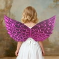 thumbnail image 2 of BRICH Wings for Kids Feather Wings Outfits for Performance Dance Play Hot Pink One Size, 2 of 4