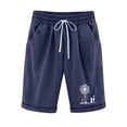 thumbnail image 1 of Aayomet Shorts de Week-End pour Femmes, Imprimés, Lacets, Plage, Coton, Poches, Cinq Points (Marine, TG), 1 of 3