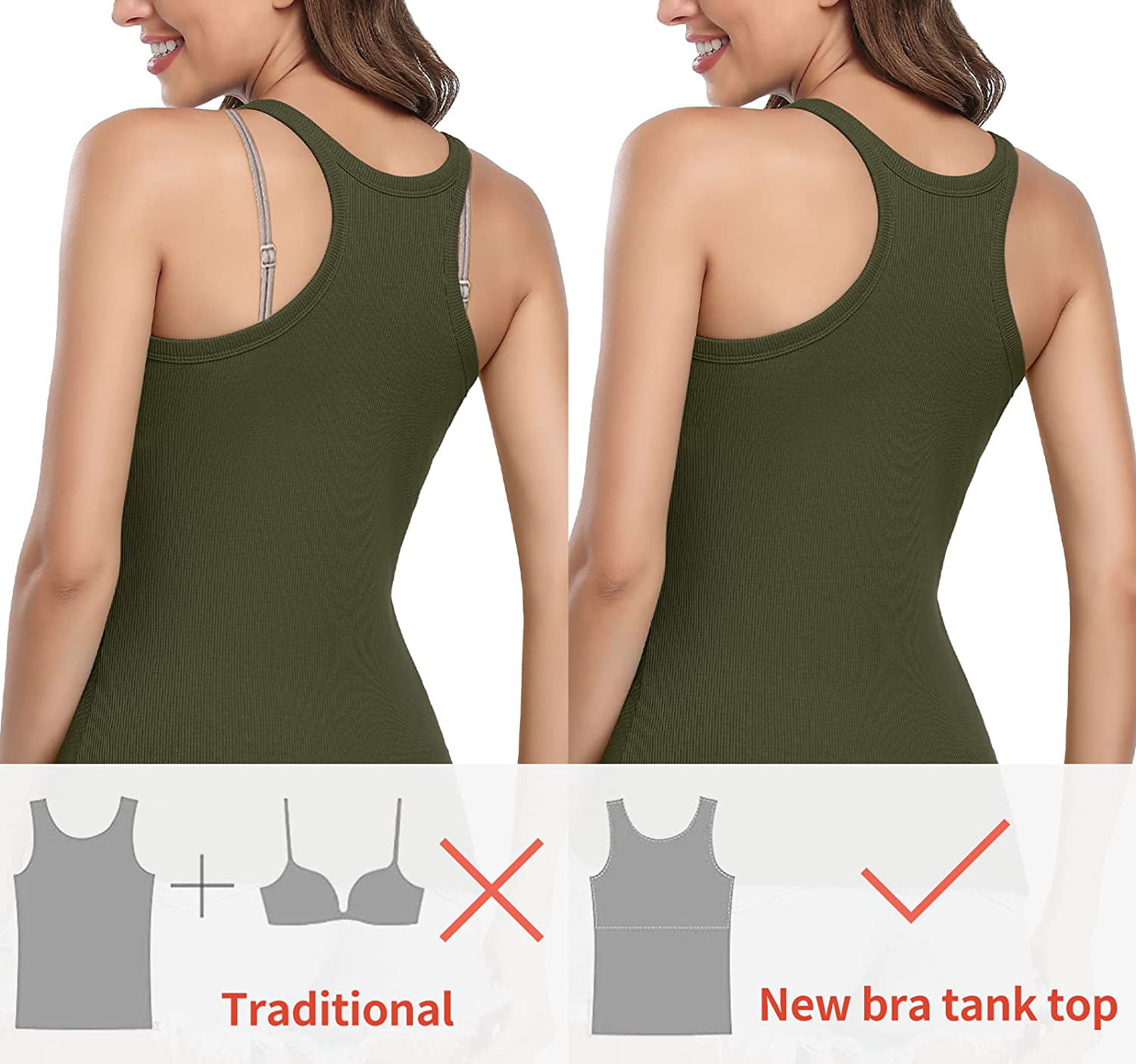 Sculptknit® Keyhole Built-In Bra Tank  Bra tanks, Active wear for women, Womens  tops