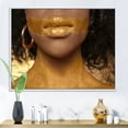 thumbnail image 2 of Designart 'Afro American Girl With Golden Paint on Body' Modern Framed Canvas Wall Art Print, 2 of 5