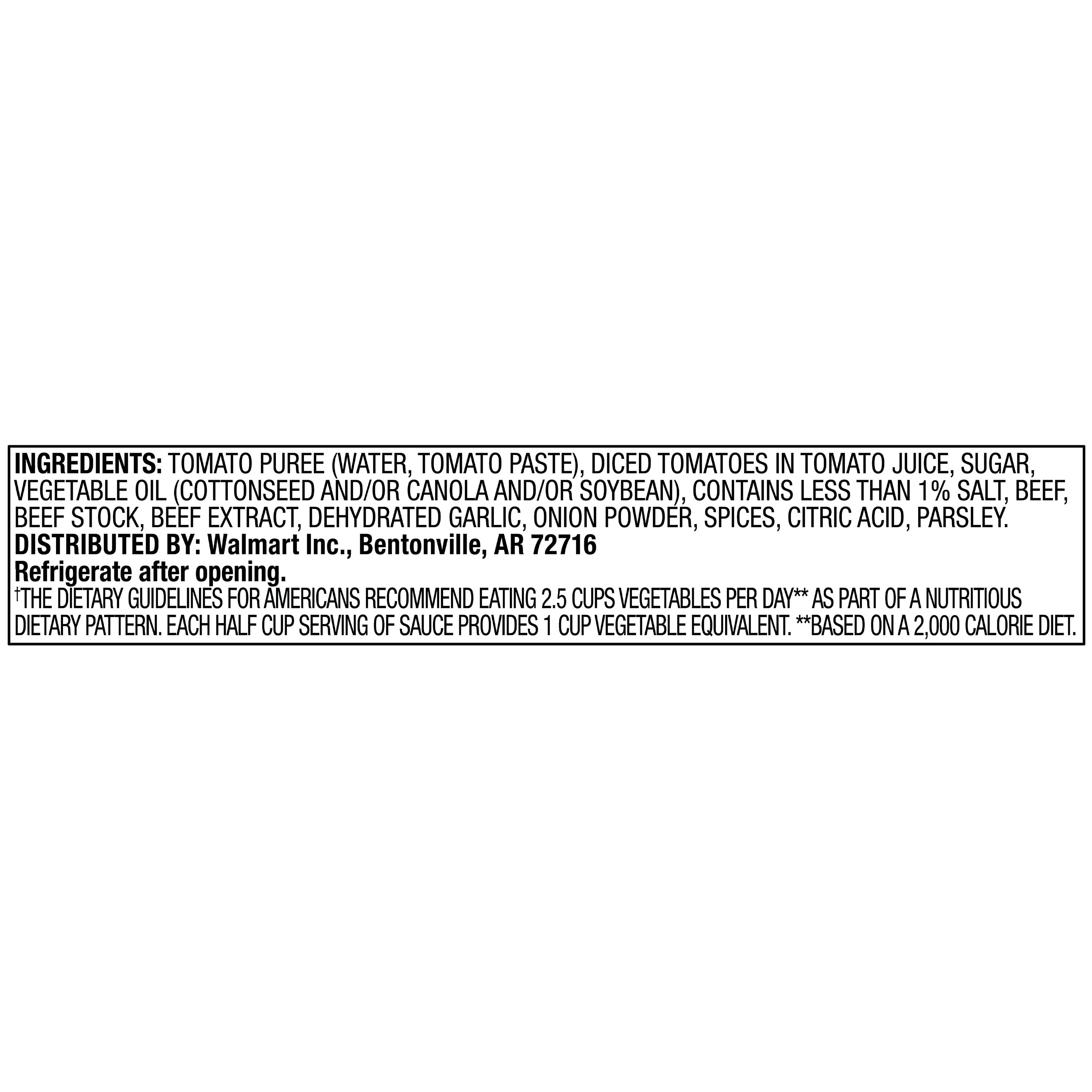 (2 pack) Great Value Flavored with Meat Pasta Sauce, 45 oz Jar