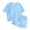 A1#-Blue, variant on Kids Solid Pullover Short Sleeve Sweatshirt and Shorts Set, Unisex Summer Outfit